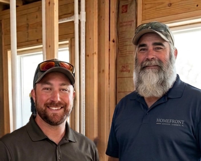 Tyler and the Homefront Services crew on a jobsite